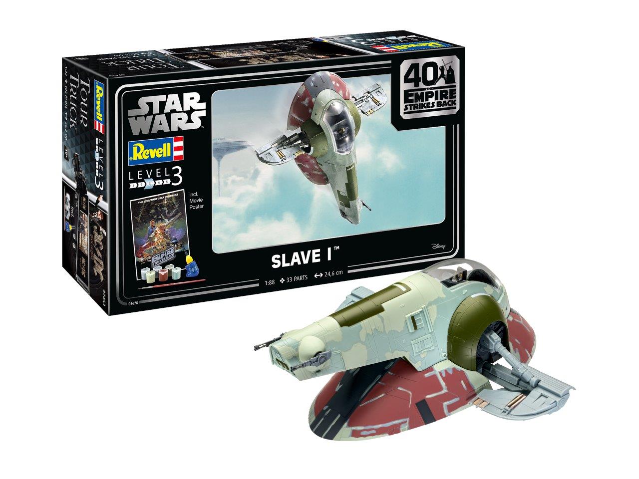 Revell 05678 1:87 Star Wars Slave I The Empire Strikes Back 40th Anniversary Gift Set