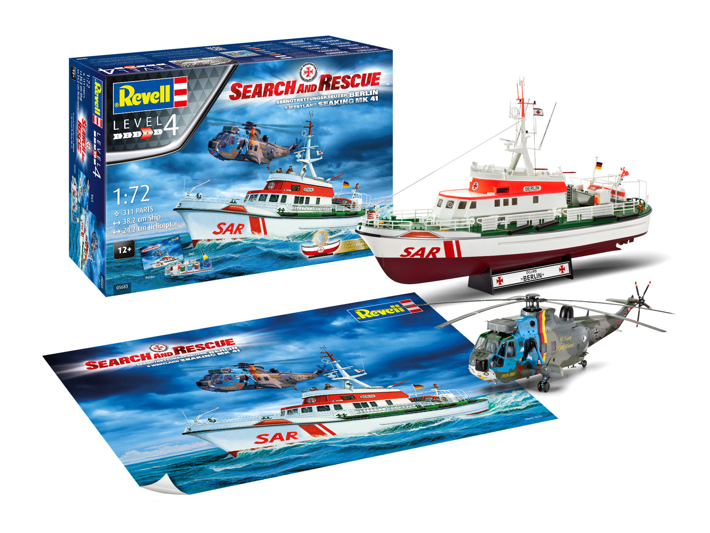 Revell 05683 1:72 Search and Rescue DGzRS Arkona & Westand Seaking Mk.41 Gift Set