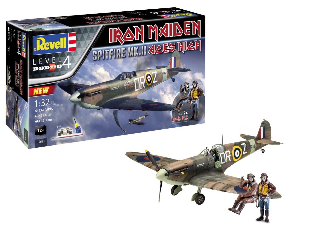 Revell 05688 1:32 Iron Maiden Supermarine Spitfire Mk.II "Aces High" Gift Set