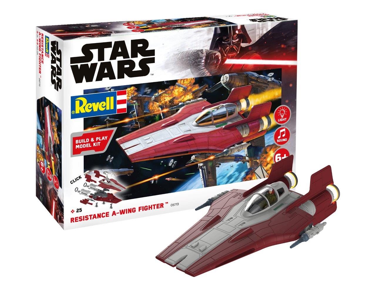 Revell 06770 1:44 Star Wars Resistance A-Wing Fighter (Red) Build & Play