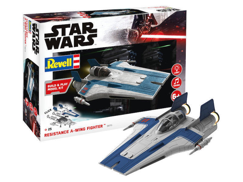 Revell 06773 1:44 Star Wars Resistance A-Wing Fighter (Blue) Build & Play