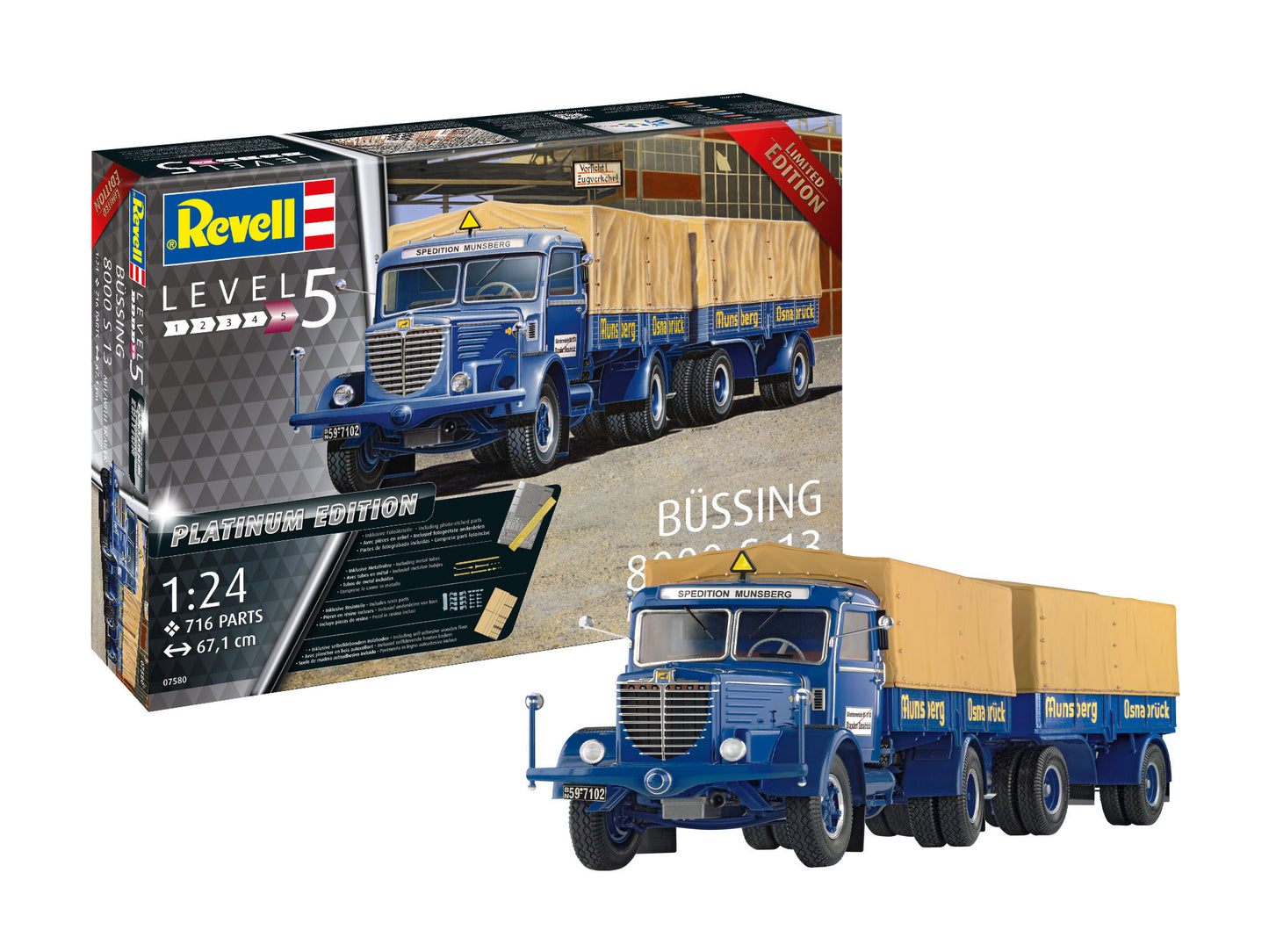 Revell 07580 1:24 Bussing 8000 S13 & Trailer