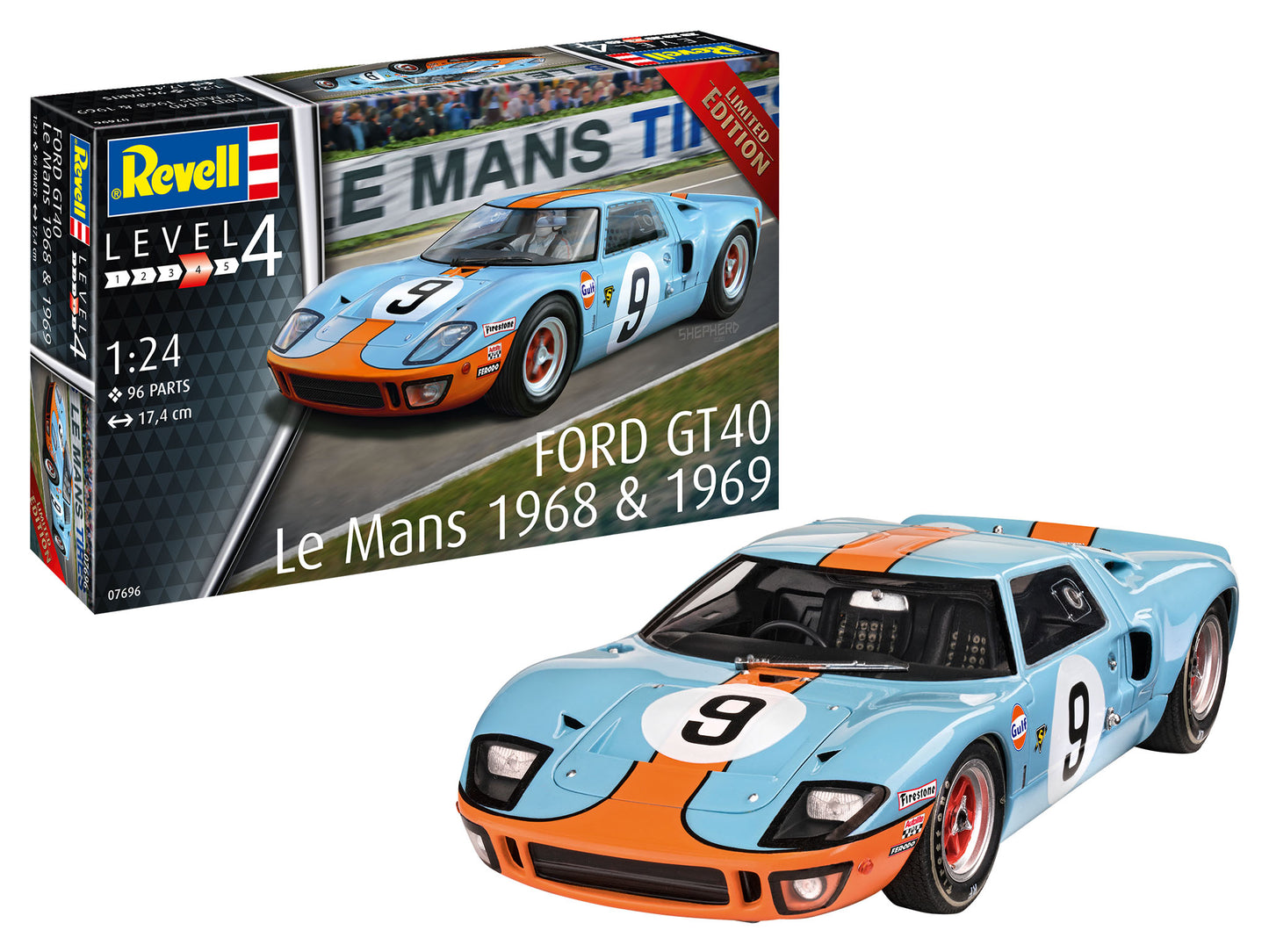 Revell 07696 1:24 Ford GT40 Le Mans 1968 & 1969 Limited Edition