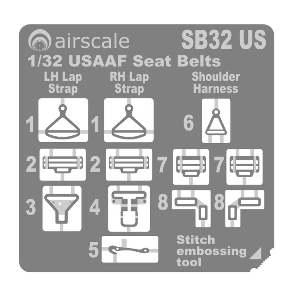 Airscale SB32US 1:32 USAAF seatbelts WWII