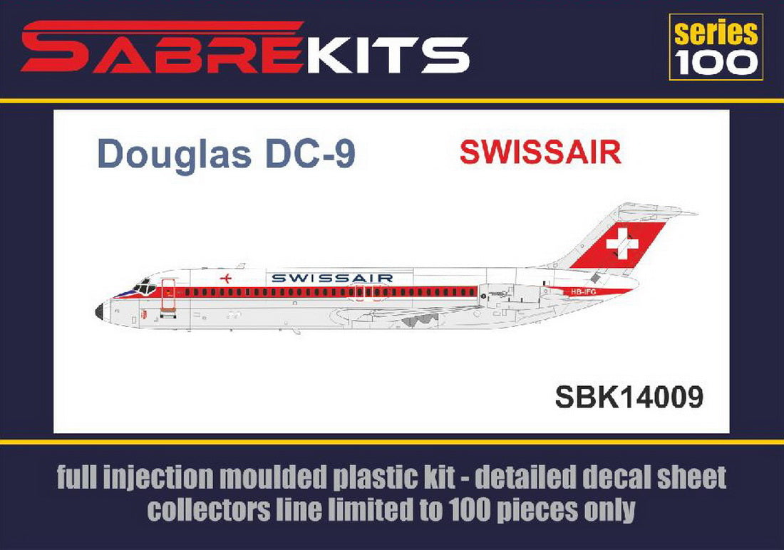 Sabre Kits SBK14009 1:144 Douglas DC-9-30 Swiss ex-Fly New Decals