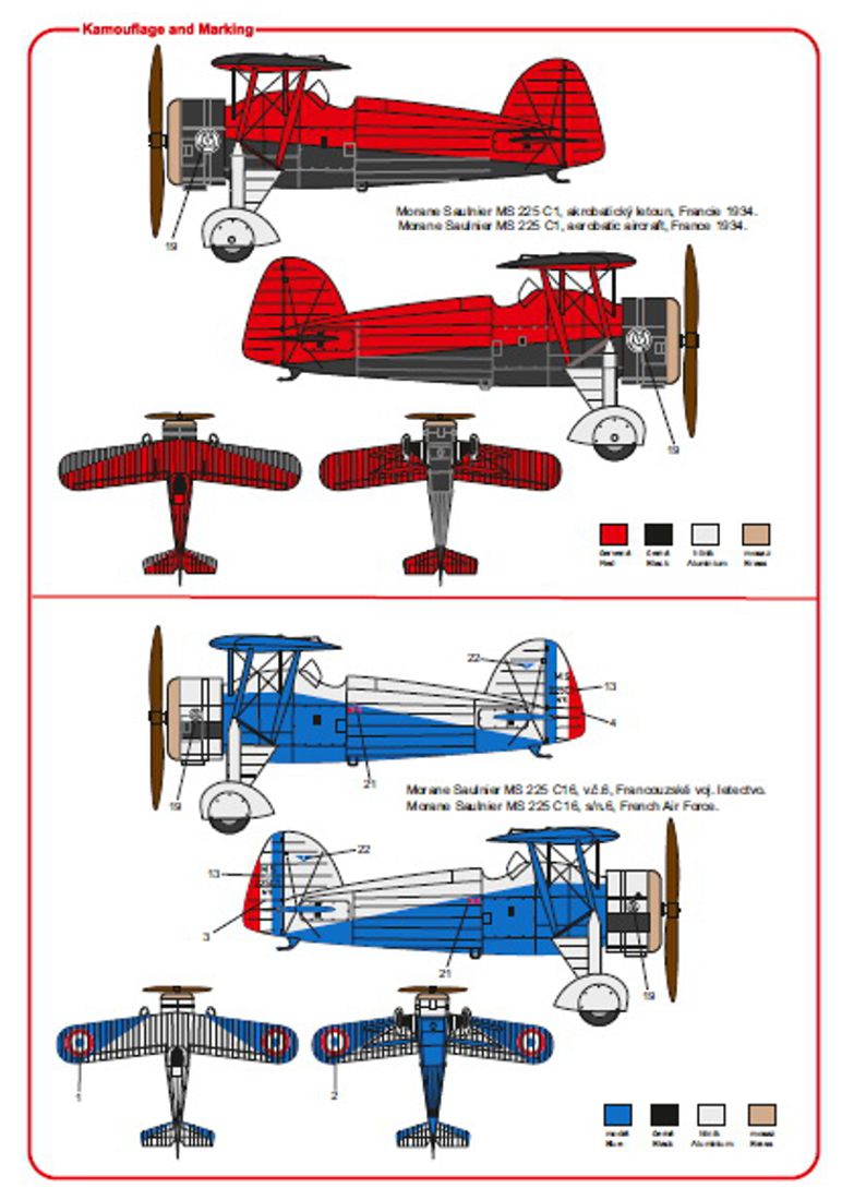 Sabre Kits SBK7007 1:72 Morane-Saulnier MS.225 (France, China) ex-Heller/Smer New Decals