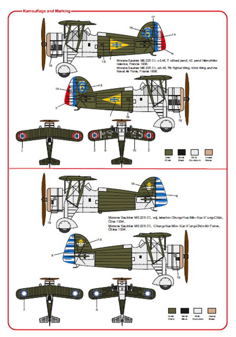 Sabre Kits SBK7007 1:72 Morane-Saulnier MS.225 (France, China) ex-Heller/Smer New Decals