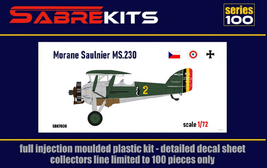Sabre Kits SBK7030 1:72 Morane-Saulnier MS.230 (Belgium, Czechoslovakia, France, Blue Max movie) ex-Heller/Smer