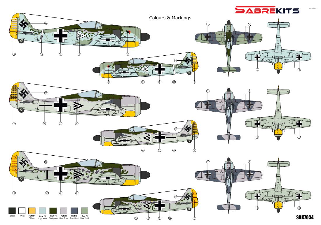 Sabre Kits SBK7034 1:72 Focke-Wulf Fw-190A-2 ex-AZ Models with New (3D-Printed) Parts