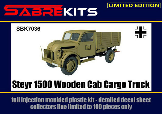 Sabre Kits SBK7036 1:72 Steyr 1500 Wooden Cab Cargo Truck ex-Special Hobby with New Decals