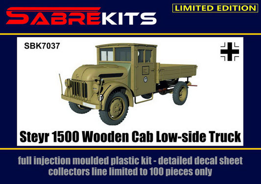 Sabre Kits SBK7037 1:72 Steyr 1500 Wooden Cab Low-Side Truck ex-Special Hobby with New Decals
