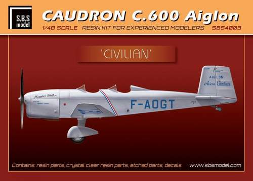 SBS Model SBS4003 1:48 Caudron C.600 'Civilian' Resin+PE+decal