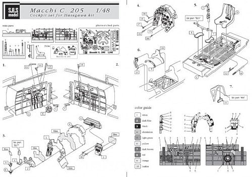 SBS Model SBS48012 1:48 Macchi C.205 'Veltro' cockpit set