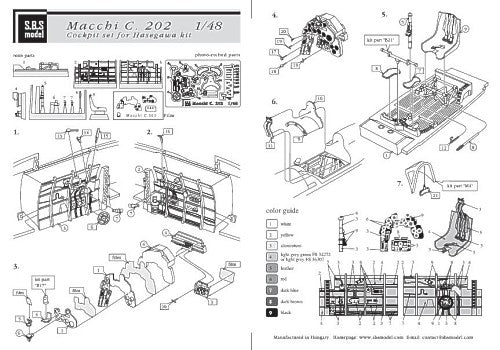 SBS Model SBS48017 1:48 Macchi C.202 'Folgore' cockpit set