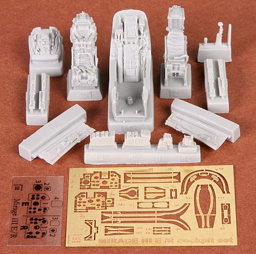SBS Model SBS48045 1:48 Dassault Mirage IIIE/R cockpit set