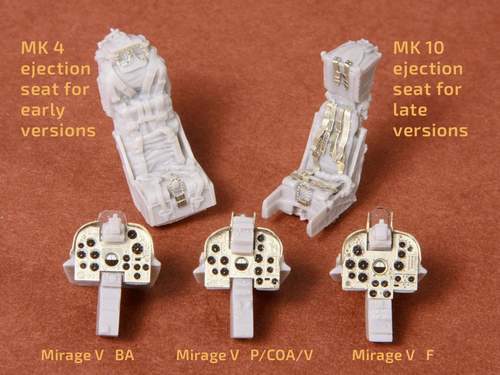 SBS Model SBS48051 1:48 Dassault Mirage 5 cockpit set