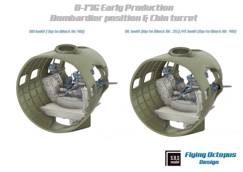 SBS Model SBS48083 1:48 Boeing B-17G Flying Fortress Bombardier position & Chin turret upgrade