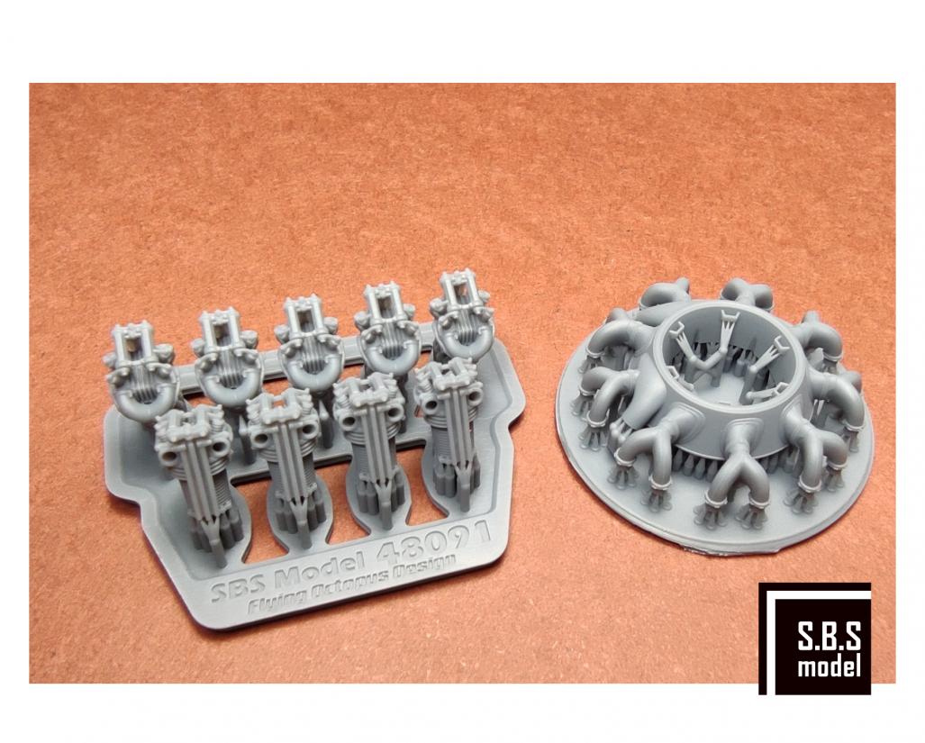 SBS Model SBS48091 1:48 Bristol Bulldog engine upgrade set (without rocker covers)