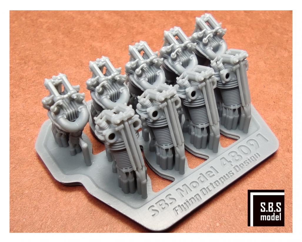 SBS Model SBS48091 1:48 Bristol Bulldog engine upgrade set (without rocker covers)