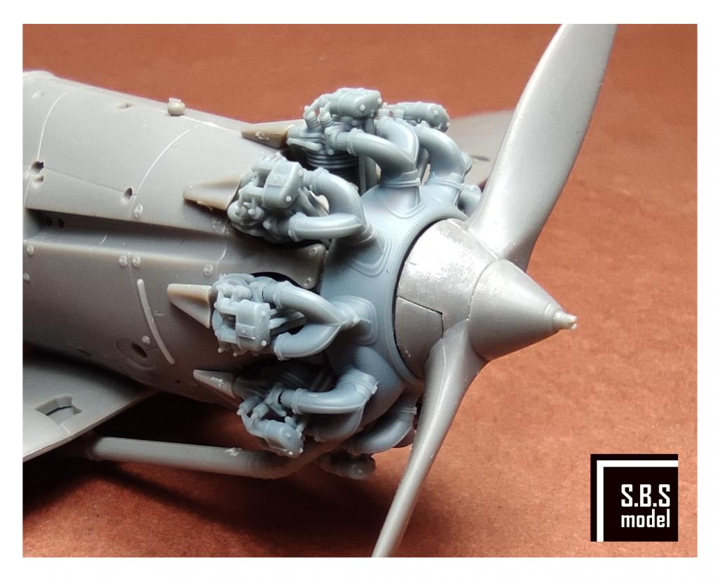 SBS Model SBS48092 1:48 Bristol Bulldog engine upgrade set (with rocker covers)