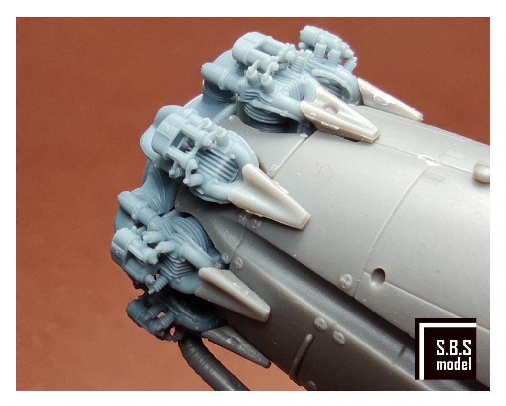 SBS Model SBS48092 1:48 Bristol Bulldog engine upgrade set (with rocker covers)