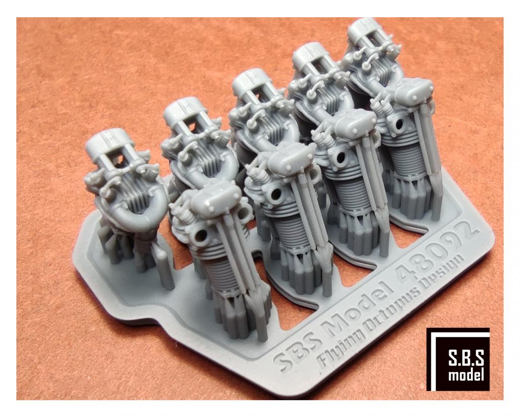 SBS Model SBS48092 1:48 Bristol Bulldog engine upgrade set (with rocker covers)