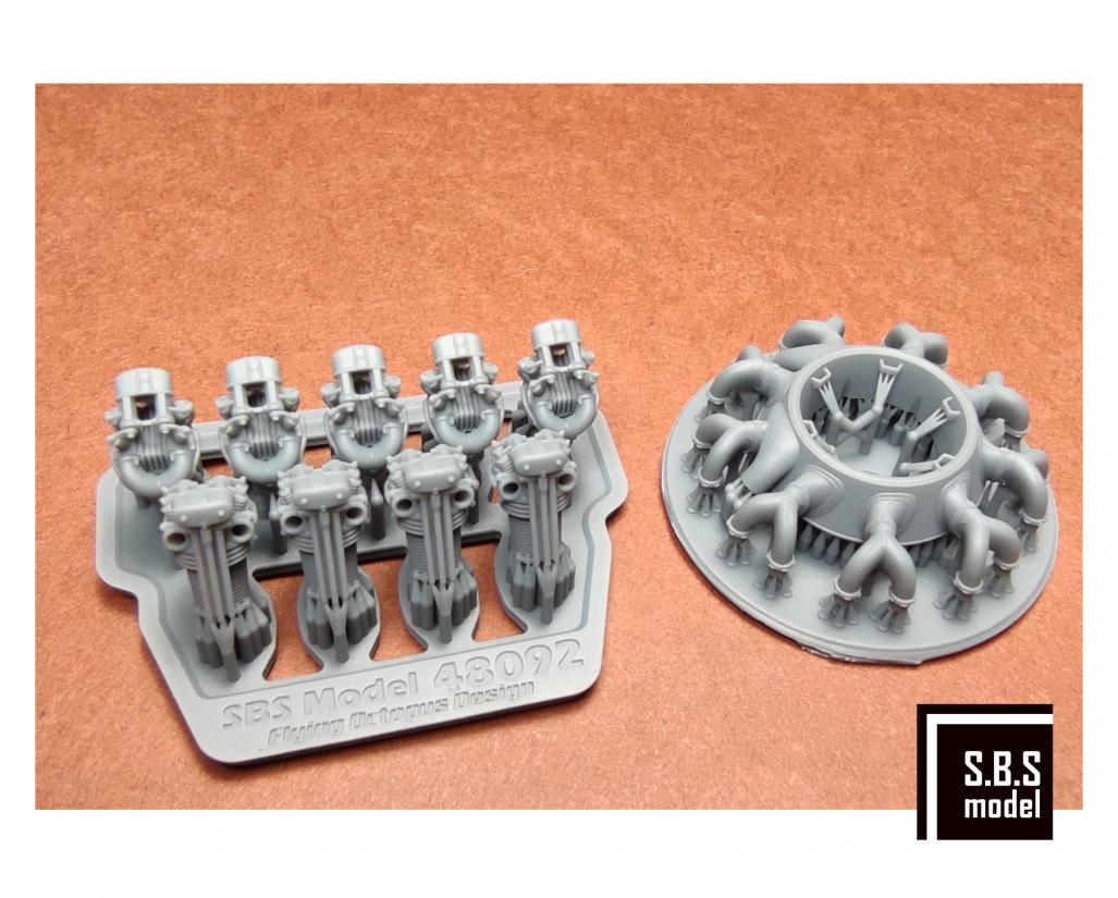 SBS Model SBS48092 1:48 Bristol Bulldog engine upgrade set (with rocker covers)