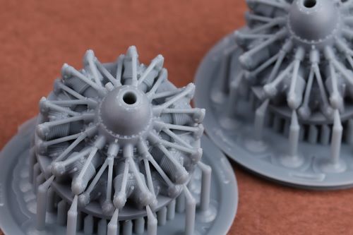 SBS Model SBS72074 1:72 Gnome-Rhone 14N/K engine x 2 (3D-Printed)