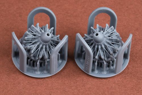 SBS Model SBS72074 1:72 Gnome-Rhone 14N/K engine x 2 (3D-Printed)