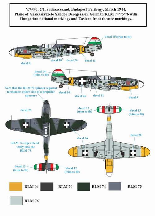 SBS Model SBSD4820D 1:48 Messerschmitt Bf-109G-6 in Hungarian Service Vol. I