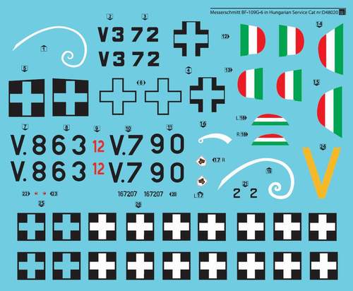 SBS Model SBSD4820D 1:48 Messerschmitt Bf-109G-6 in Hungarian Service Vol. I