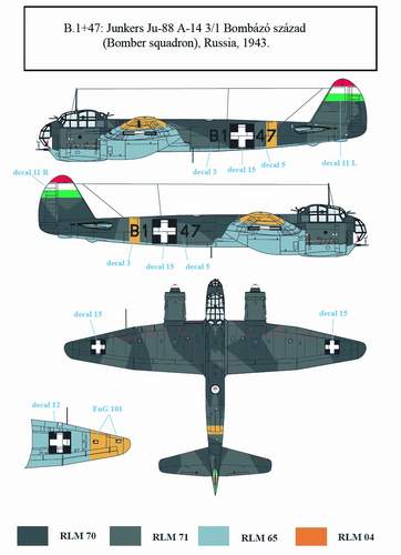 SBS Model SBSD4822D 1:48 Junkers Ju-88A-4, Ju-88A-14, Ju-88D-1 in Hungarian Service