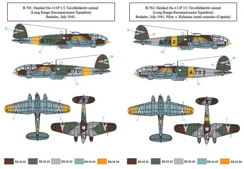SBS Model SBSD4823D 1:48 Heinkel He-111P Hungarian Air Force WWII