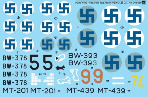 SBS Model SBSD4839D 1:48 Hans Wind - Finland's Top Ace II Vol.II Includes Messerschmitt Bf-109G-2/Bf-109G-6, Brewster B-239 Buffalo,
