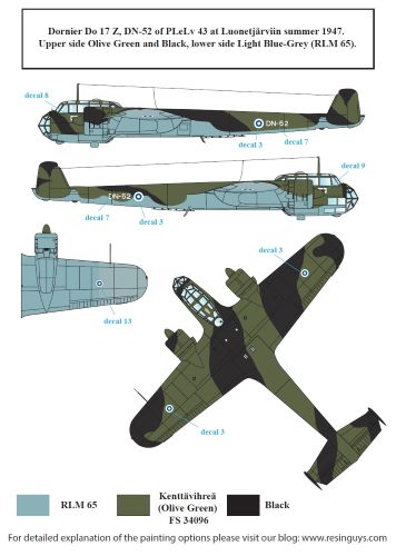 SBS Model SBSD4841D 1:48 Finnish Bombers - Post War Markings Include Bristol Blenheim Mk.I/Mk.IV, Junkers Ju-88A-4, Dornier Do-17Z.
