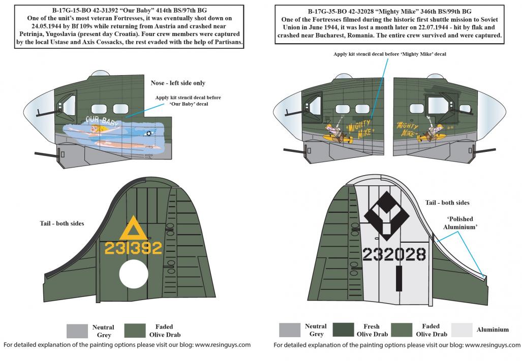 SBS Model D4843D 1:48 Boeing B-17G Flying Fortress 'Mediterranean Forts'