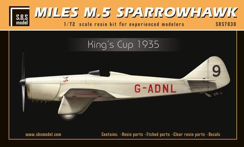 SBS Model 7030 1:72 Miles M.5 Sparrowhawk 'King's Cup'