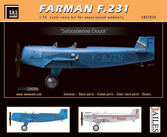 SBS Model SBS7039 1:72 Farman F.231 'Sebastienne Guyot' full resin kit