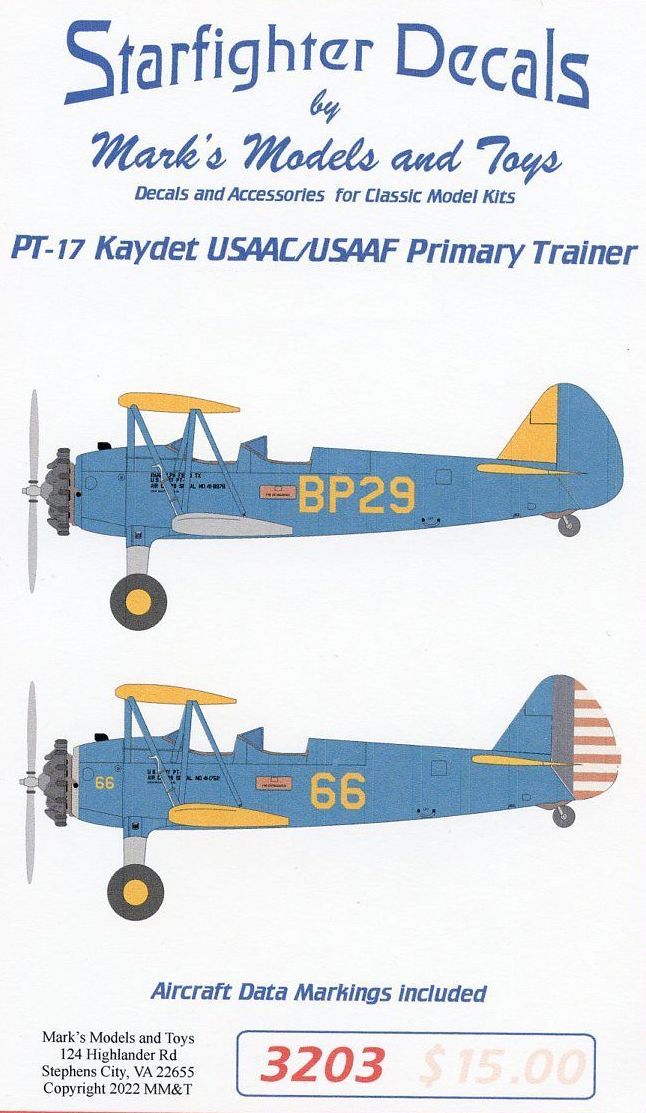 Starfighter Decals 32003 1:32 Stearman PT-17/N2S-3 Kaydet