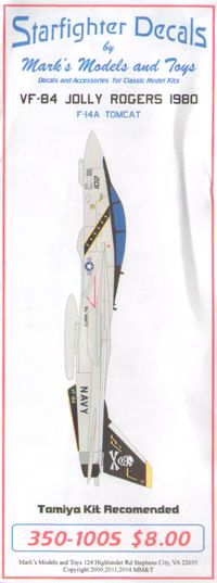 Starfighter Decals 350100 1:350 VF-84 1980. Designed to fit on the Tamiya Grumman F-14A Tomcat Kits