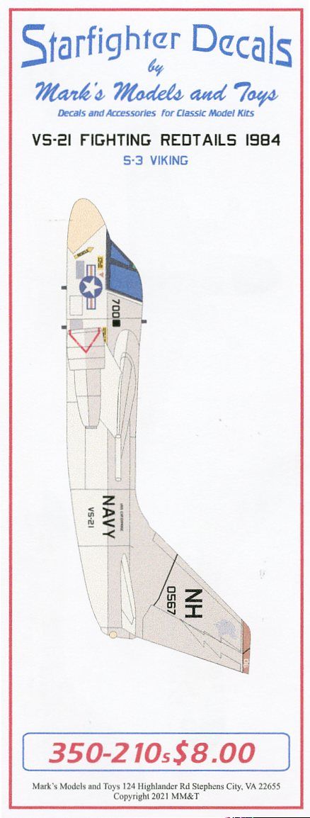 Starfighter Decals 350210S 1:350 VS-21 Vikings CVW-11 1980s