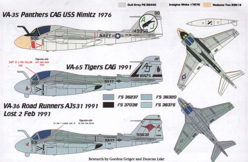 Starfighter Decals 44201 1:144 Colorful Grumman A-6E Intruders