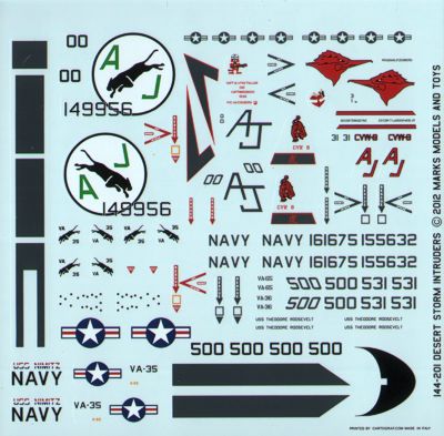 Starfighter Decals 44201 1:144 Colorful Grumman A-6E Intruders