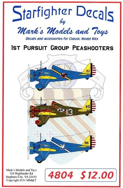 Starfighter Decals 48004 1:48 Boeing P-26 Pt.2 1st Pursuit Group