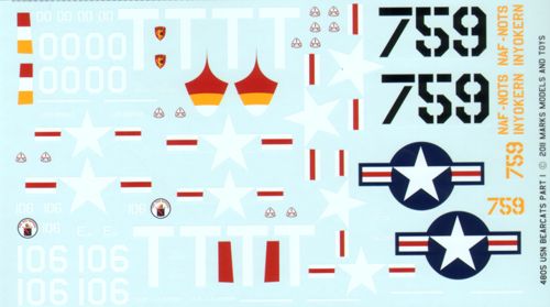 Starfighter Decals 48005 1:48 Grumman F8F-1 Bearcats in USN service