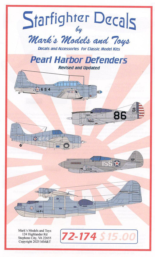 Starfighter Decals 72174 1:72 Pearl Harbor Defenders Revised & Updated.