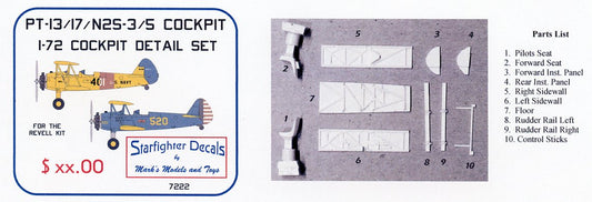 Starfighter Decals 7222 1:72 Boeing PT-13/Stearman PT-17/N2S-3/N2S-5 Stearman Cockpit set