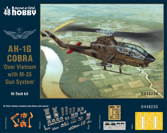 Special Hobby SH48230 1:48 Bell AH-1G Cobra "Over Vietnam with M-35 Gun System" Hi-Tech