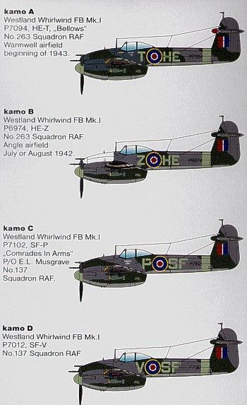 Special Hobby SH 72201 1:72 Westland Whirlwind Mk.I 'Fighter Bomber'