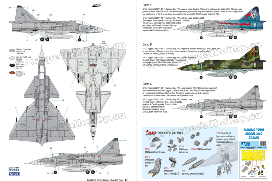 Special Hobby SH72390 1:72 Saab SF-37 Viggen Recce Reconnaissance